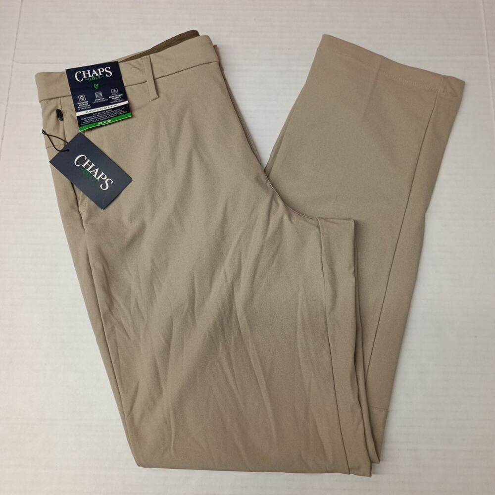 Chaps‎ Golf Slim Fit Pants Men's 32x30 Khaki Stretch Waist